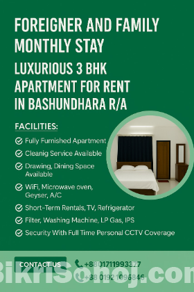 Premium Furnished Apartments in Bashundhara R/A